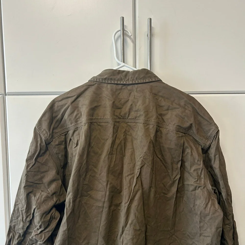 Carhartt Mens 3XL Brown Long Sleeve Button Down Work Shirt Original Fit Twill